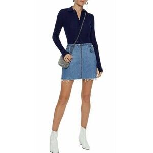 Re/Done RARE Patchwork‎ Denim Distressed Skirt Size 27 /28